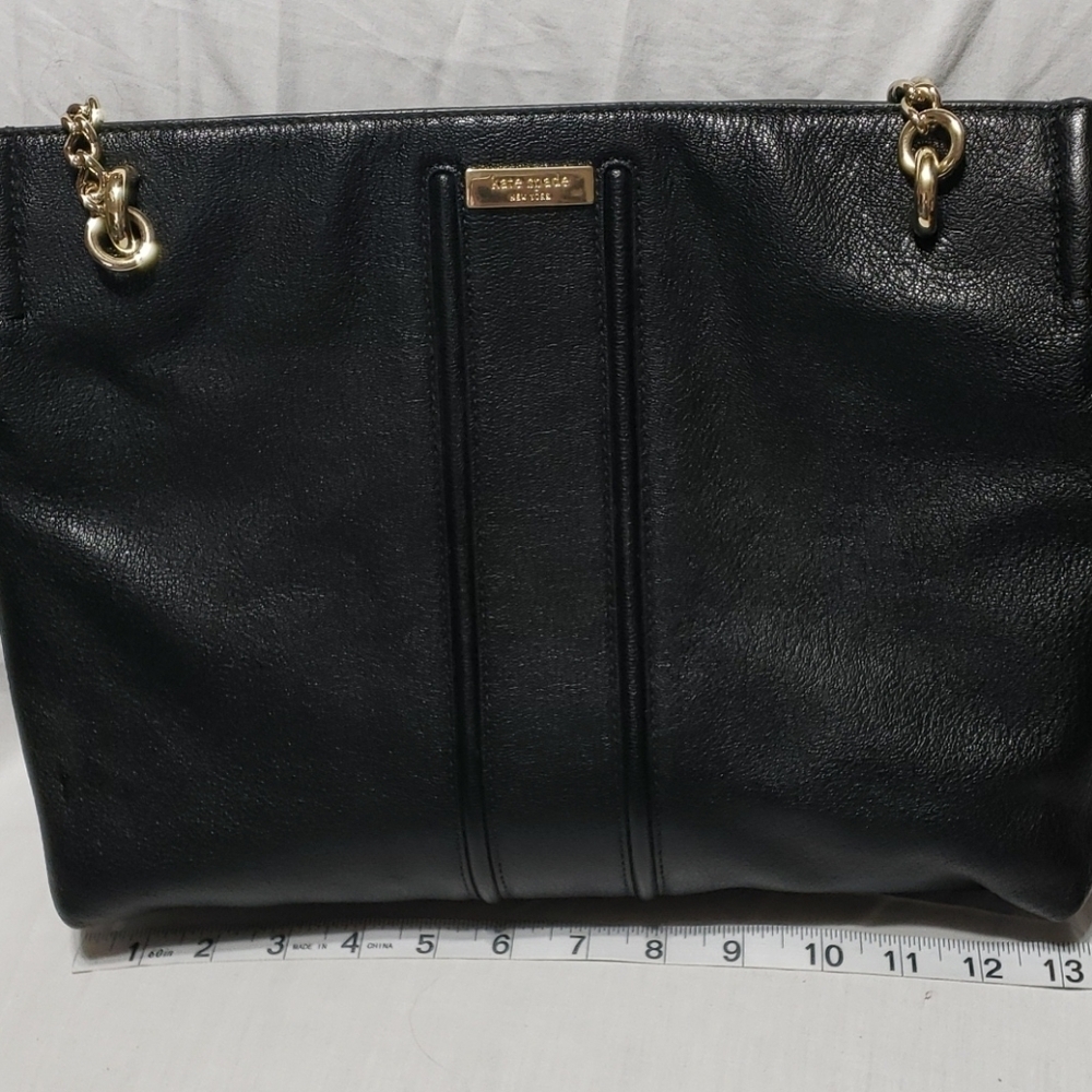 Kate spade black pebbled leather gold chain bag - Picture 8 of 11